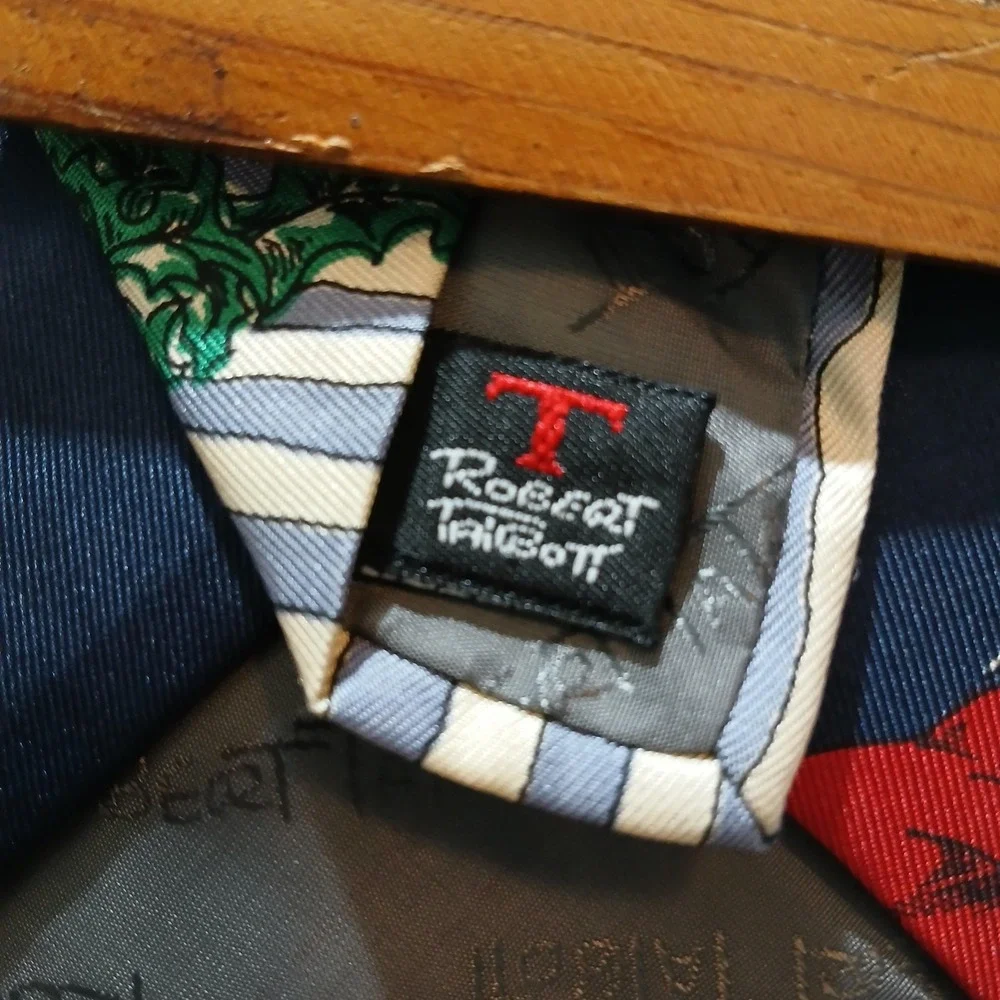 Vintage‎ Robert Talbott Tie Mens Blue Silk Santa Christmas I Magnin Novelty 90s